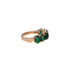 Gold ring with green onyx