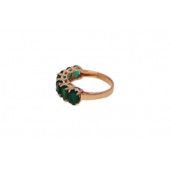 Auksinis žiedas su žaliais oniksais