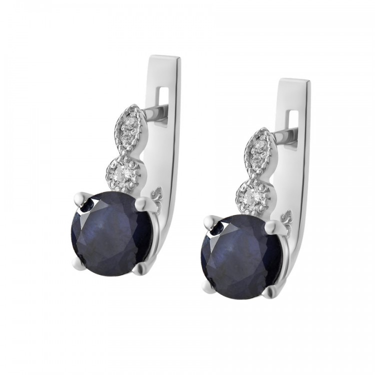 Silver earrings with sapphires