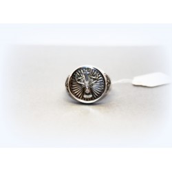 Silver hunter's ring, vision of St. Hubert's deer.