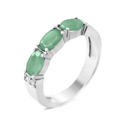 Sidabrinis žiedas su smaragdais