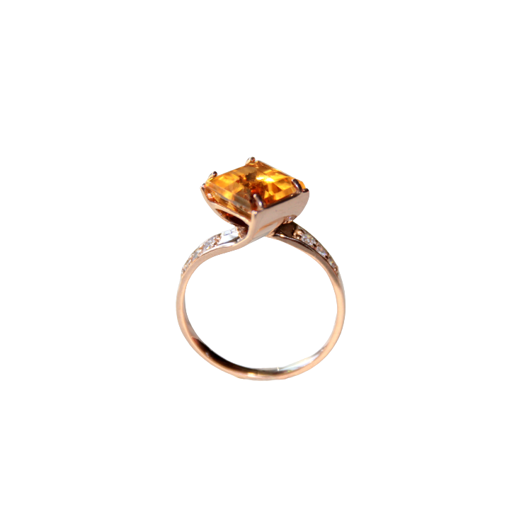 Gold ring with Golden Lemon