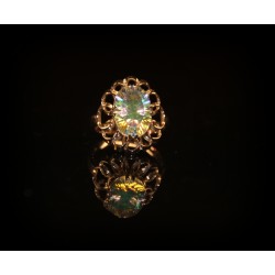 Gold ring with mystic quartz