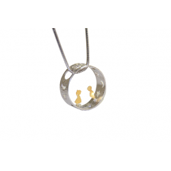 Silver pendant "Girl and Boy"