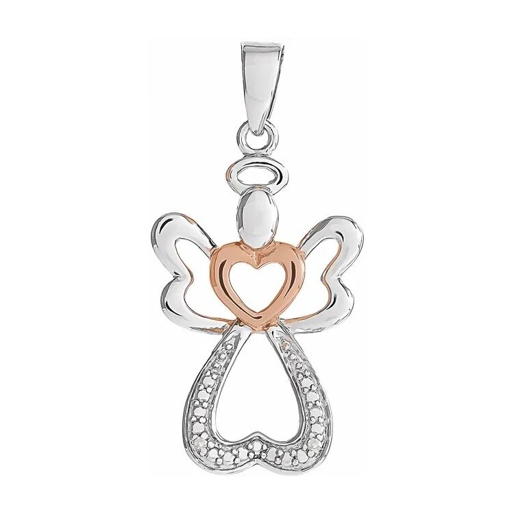 Silver pendant "Angel" with diamonds