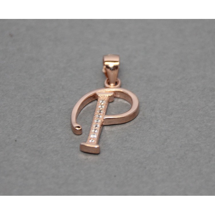 Gold-plated silver pendant letter "P"