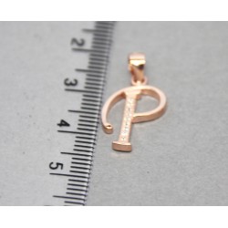 Gold-plated silver pendant letter "P"