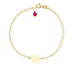 Gold bracelet with a heart