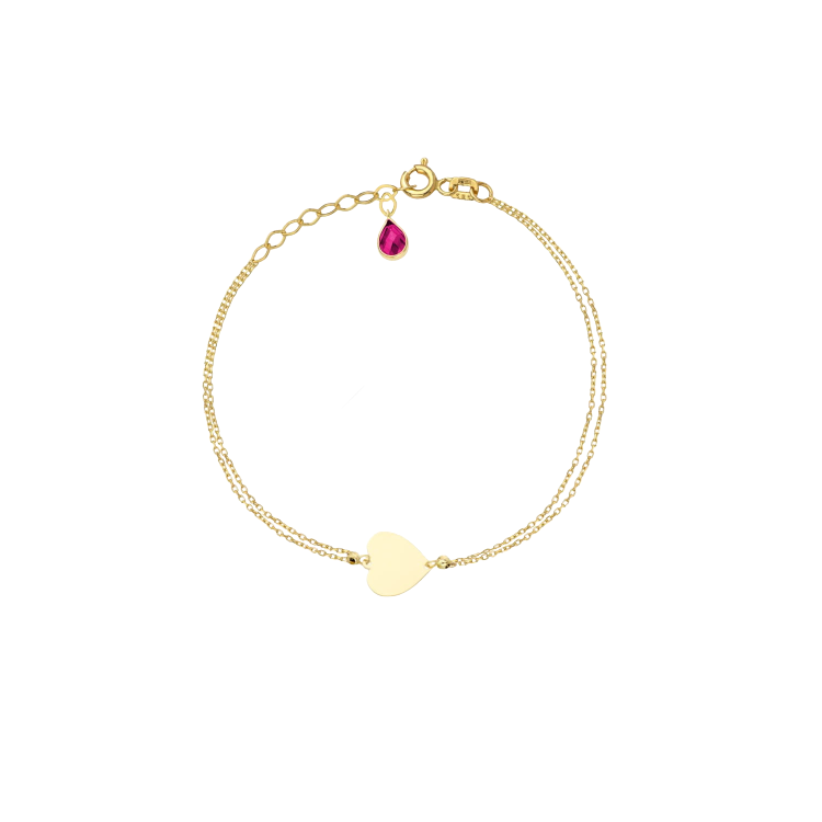 Gold bracelet with a heart