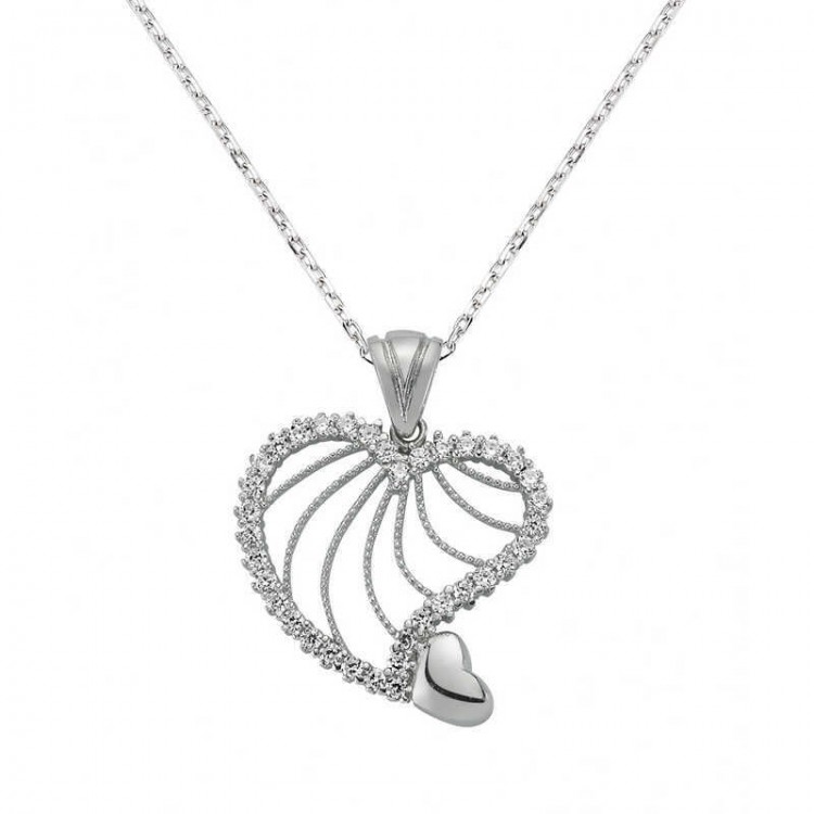 Silver pendant "Heart" with a chain