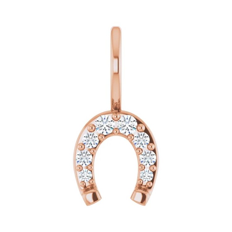 Gold pendant "Horseshoe" with diamonds