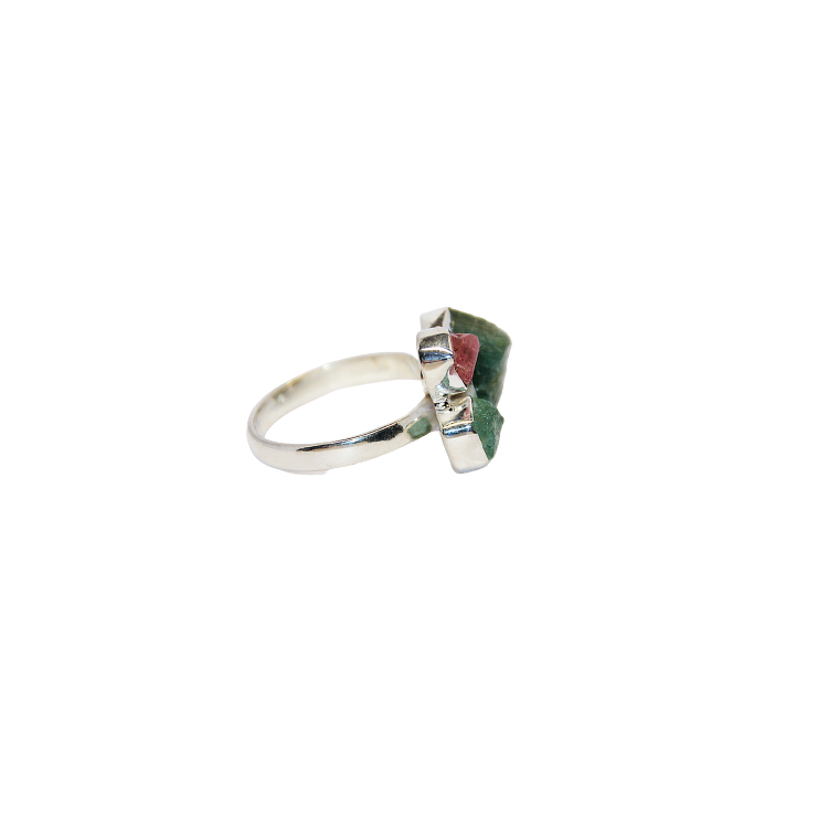 Silver ring with tourmalines