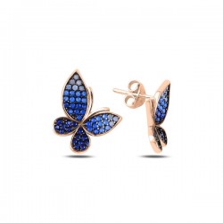 Gold-plated silver earrings "Butterflies"