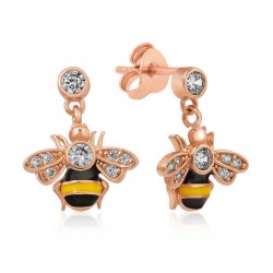 Gold-plated silver earrings "Bee"