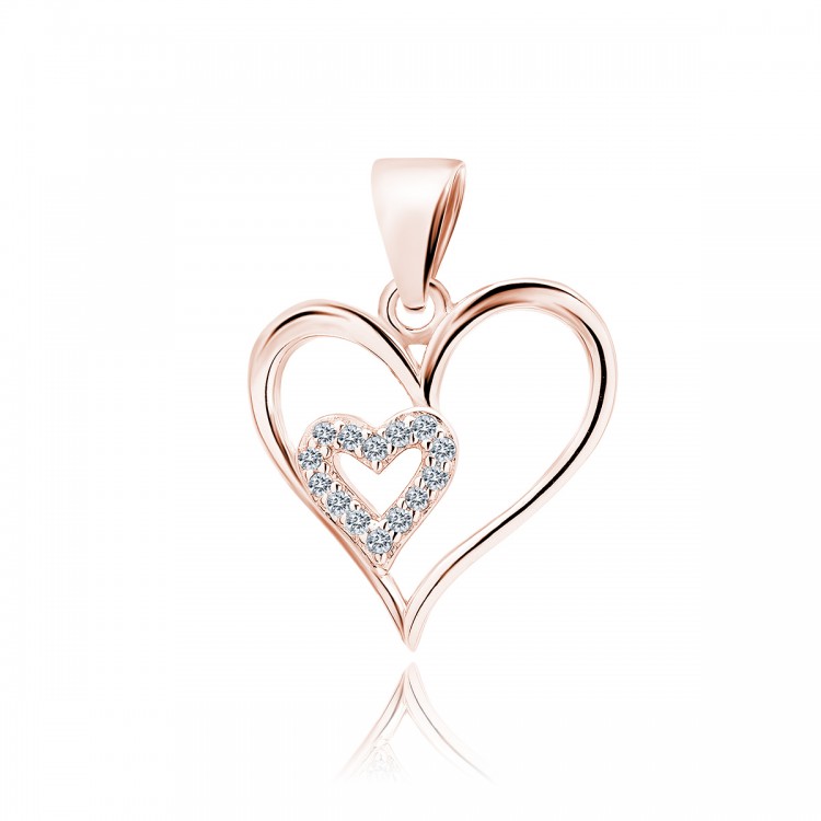 Silver gilded pendant "Heart"