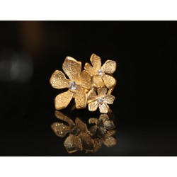 Gold-plated silver ring "Flowers"