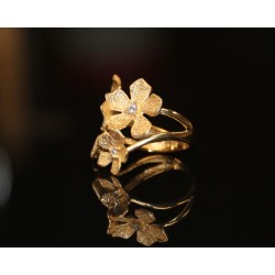 Gold-plated silver ring "Flowers"