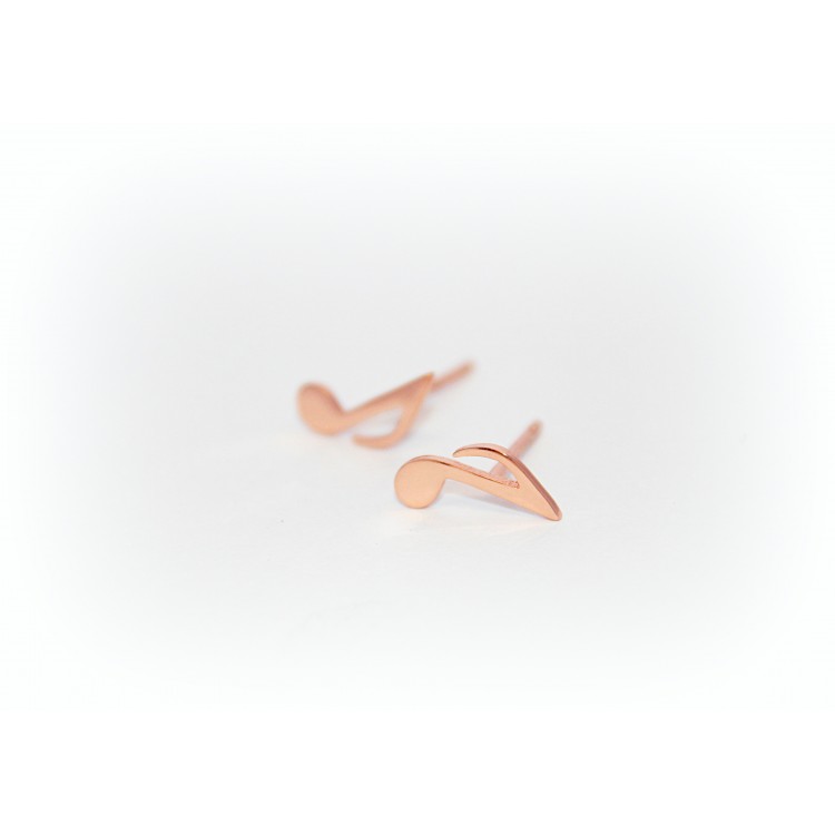 Gold plated silver earrings "Notes"