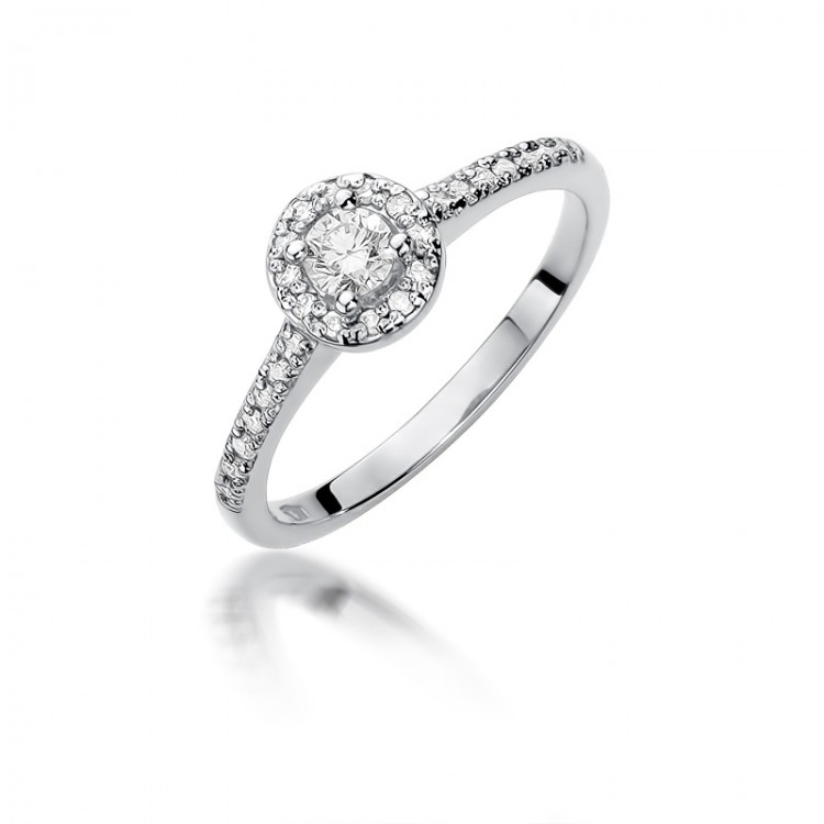 White gold ring with diamonds