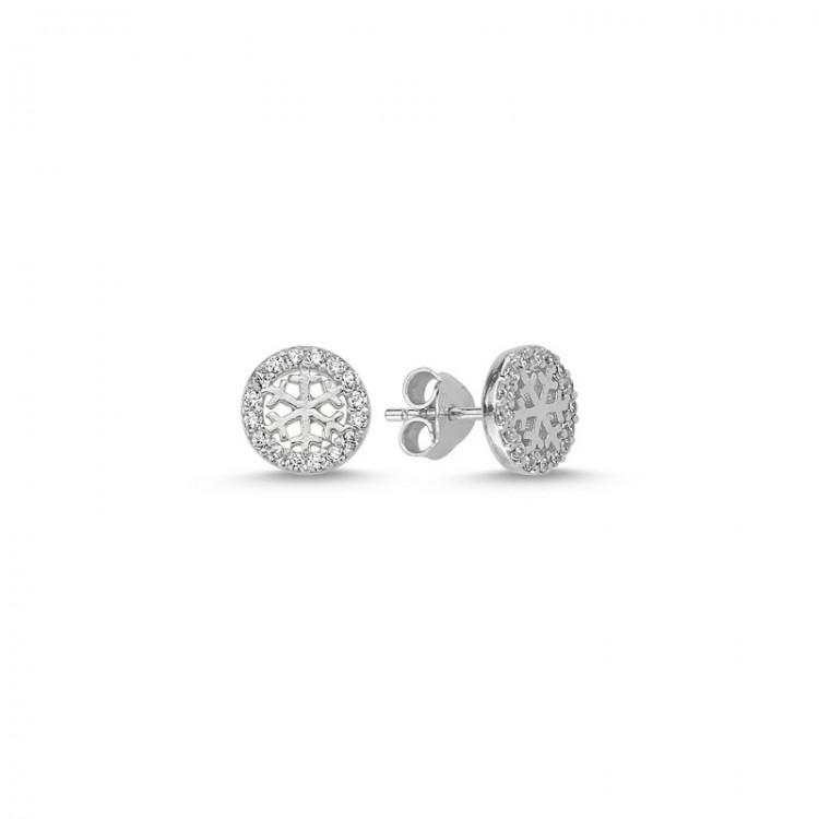 Silver earrings "Snowflakes"