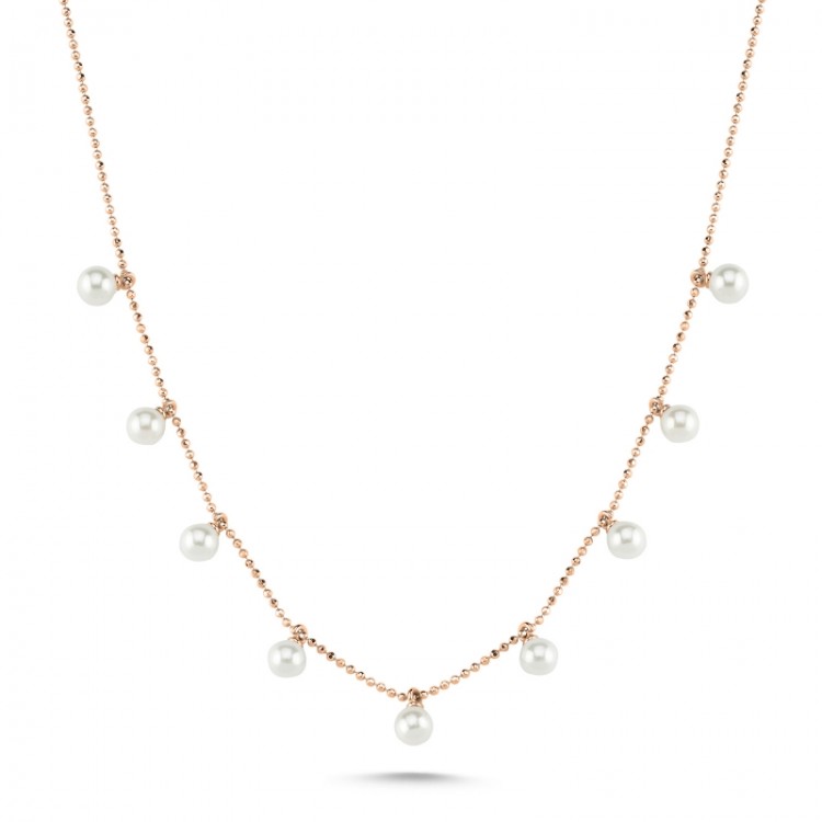 Gold-plated silver chain with pearls