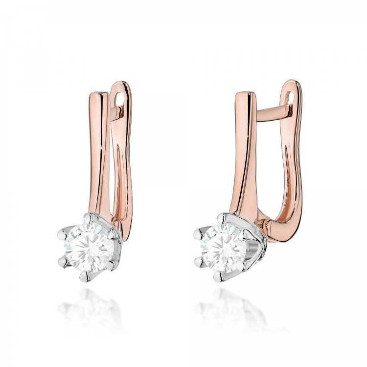 Gold earrings with diamonds