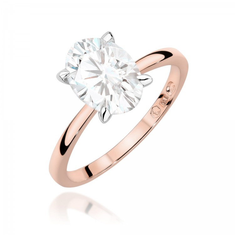 Gold ring with 2.04 ct LAB-diamond