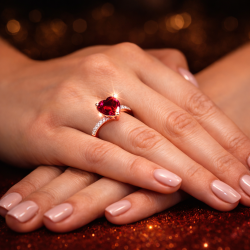 Gold ring with ruby and diamonds