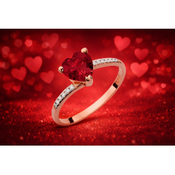 Gold ring with ruby and diamonds