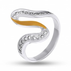 Silver ring with gold